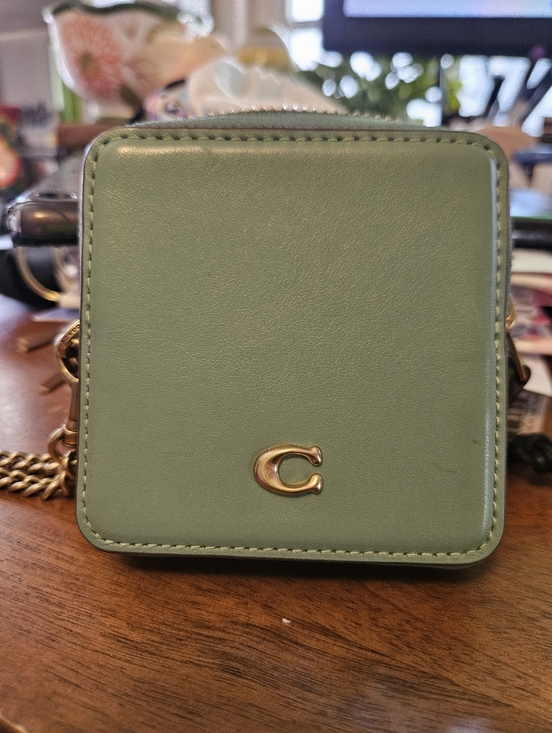 Coach Other - Coach Mint Green Square Wallet with Gold 'C' Accent